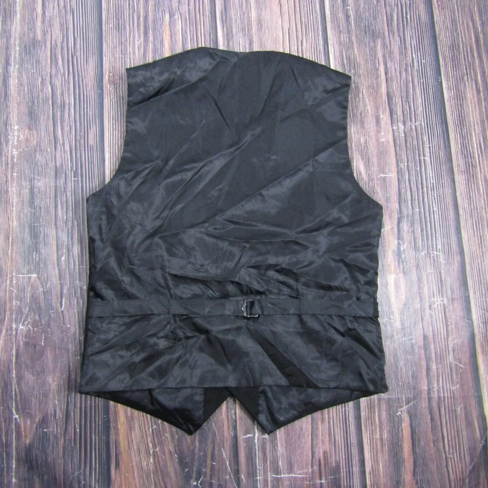 Happy Dolphin Suit Vest Youth 14 Black Adjustable Back Waistcoat Wedding Formal